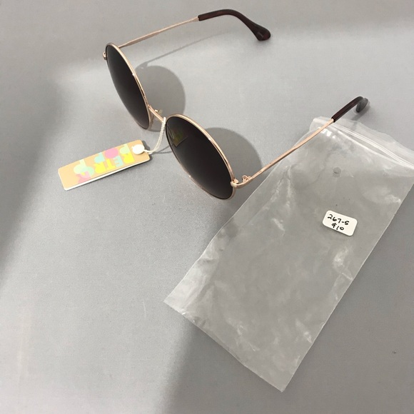 Retro Pop 2.5” round sunglasses, light gold - Picture 1 of 2